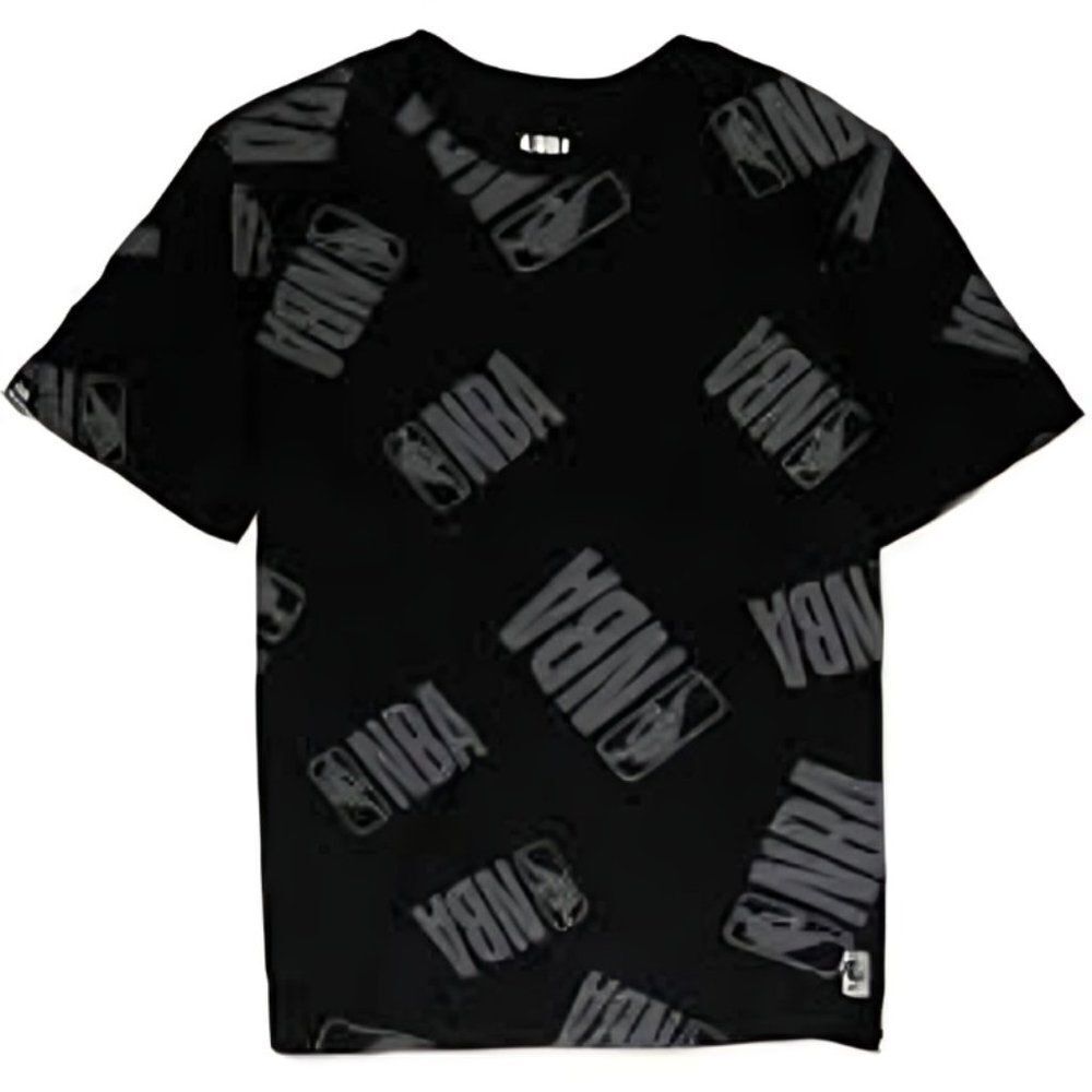 NBA Boy's Black Mad Sketch Short Sleeves Basketball T-Shirt Size XL